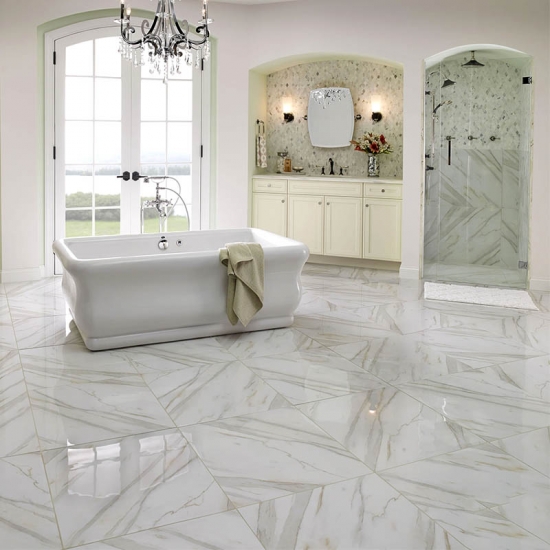 Bathroom Honed bianco carrara marble slab