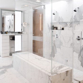 Calacatta bathroom tiles honed surface
