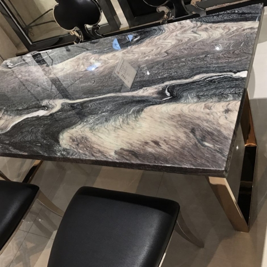 Black marble table top