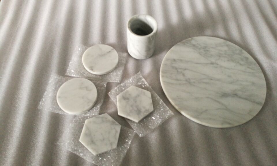  Carrara Weißer Marmorservice Tabletts- Käseplatte